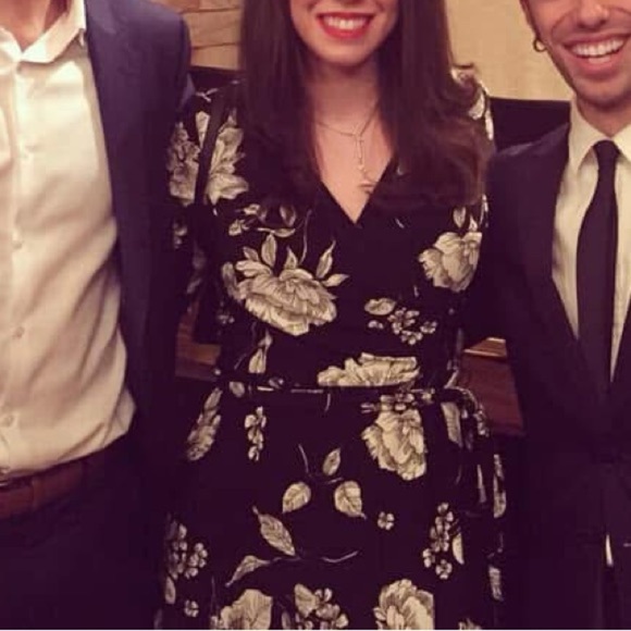 Ralph Lauren Black & White Floral Wrap Maxi Dress - Size 8 - Picture 5 of 6